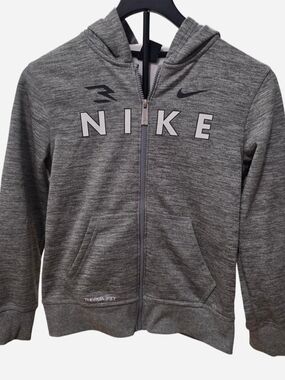 Nike 3Brand Therma-fit Kids Gray Full-Zip Hoodie Medium